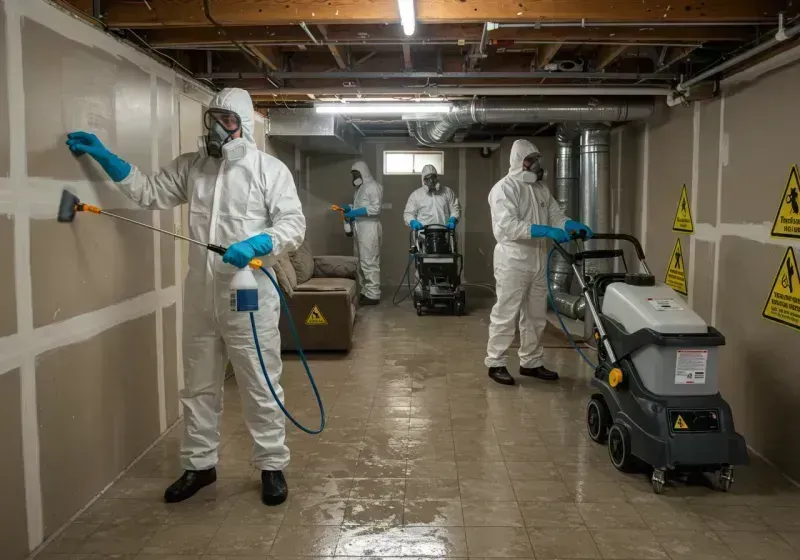 Basement Moisture Removal and Structural Drying process in North Browning, MT